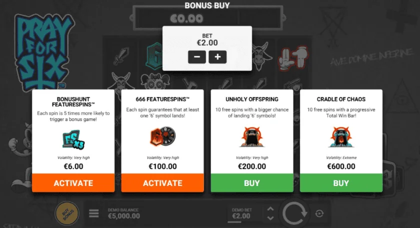 Pray for Six bonus info — Wailing Wheel prize brackets and free spins multipliers